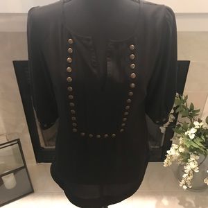 Pomelo Black Sheer Top